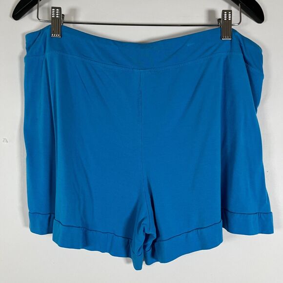 Soma Cool Nights Pajama Shorts Large Blue Stretch Comfy Casual Lounge‎ Pockets - Picture 3 of 5
